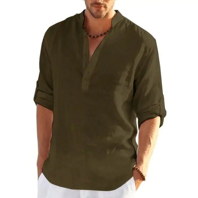 Men's Linen Long Sleeve Shirt