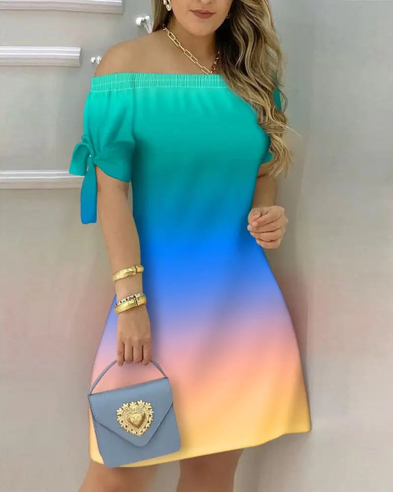 Women Off Shoulder Summer Mini Dress