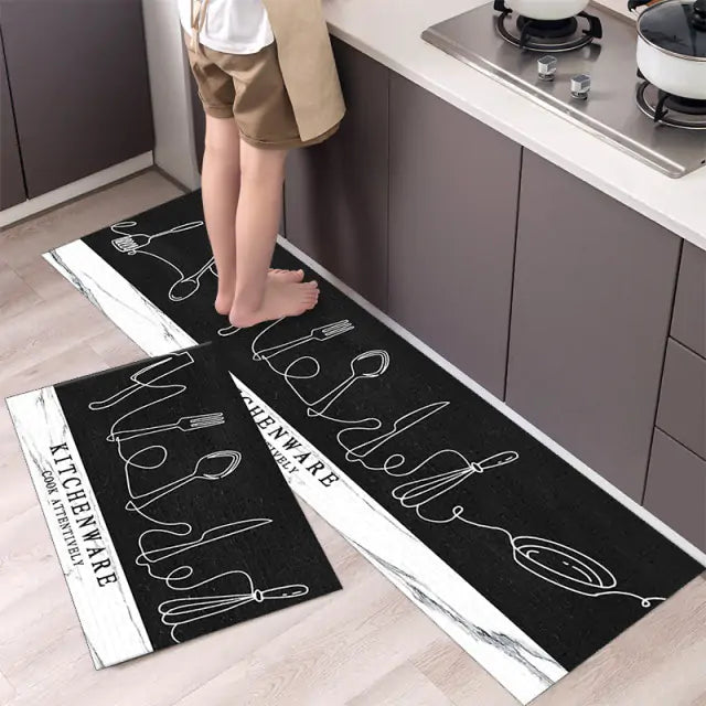 Tableware Pattern Floor Mat