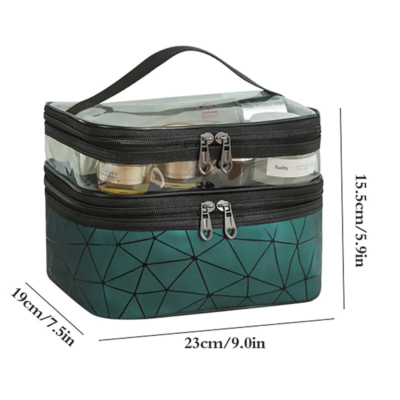 Multifunction Double Transparent Cosmetic Bag